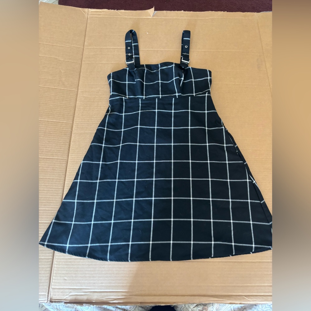 Hot Topic Black and White Plaid Dress